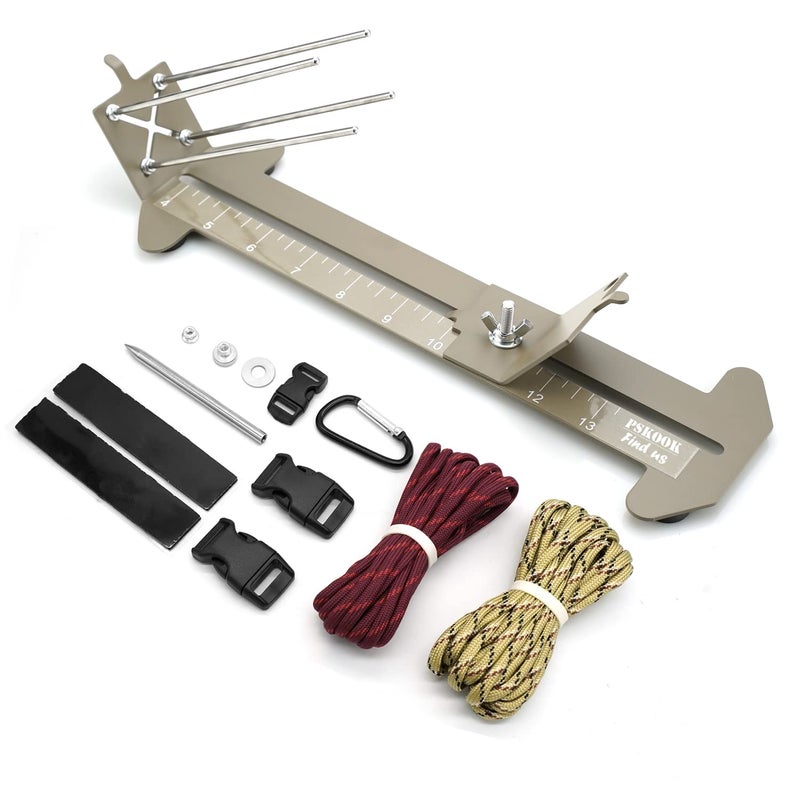 PSKOOK Paracord Jig Bracelet Maker, Paracord Tool Kit Adjustable Length Weaving DIY Craft Maker Tool (Khaki) - Image 1